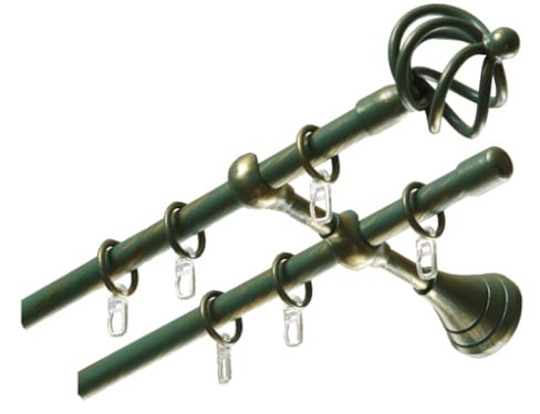 Металлический круглый двухтрубный настенный карниз                                          