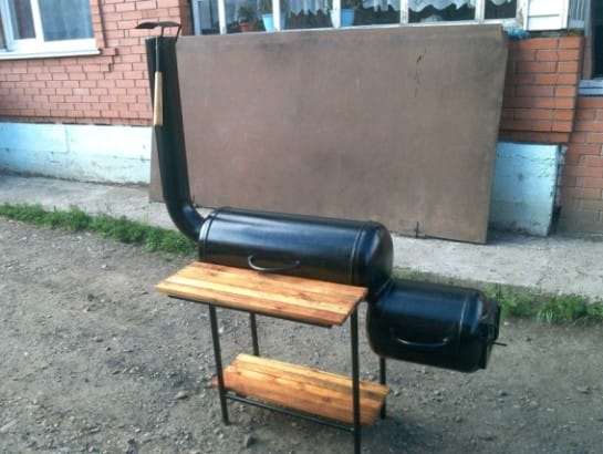 Коптилка из балона для холодного копчения