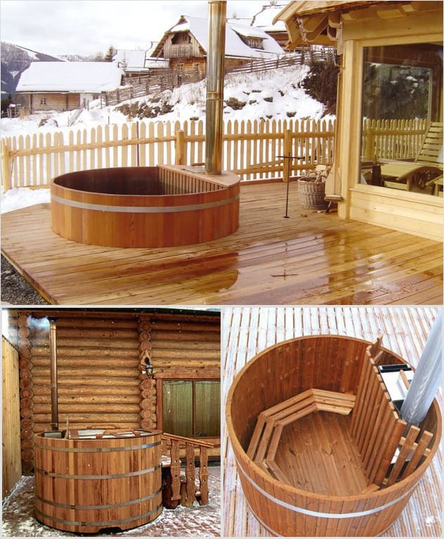 Банные купели со встроенной дровяной печкой