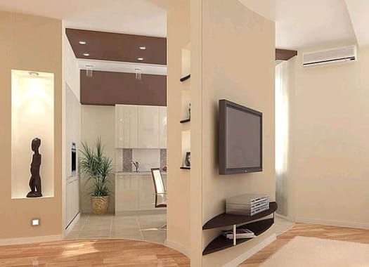 Перегородка между кухней и гостиной