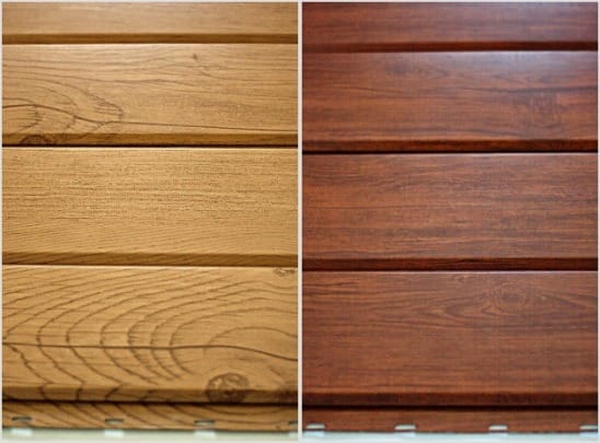 Металлический сайдинг «под брус», внешний вид