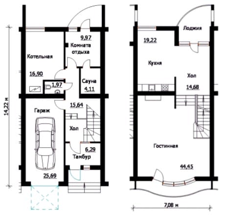 1-й и 2-й этажи